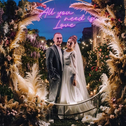 All You Need Is Love Led Neon Sign Light, Custom neon light sign for wedding