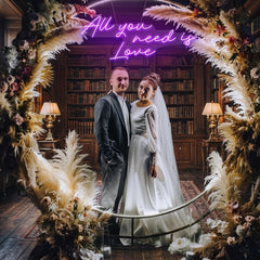 All You Need Is Love Led Neon Sign Light, Custom neon light sign for wedding