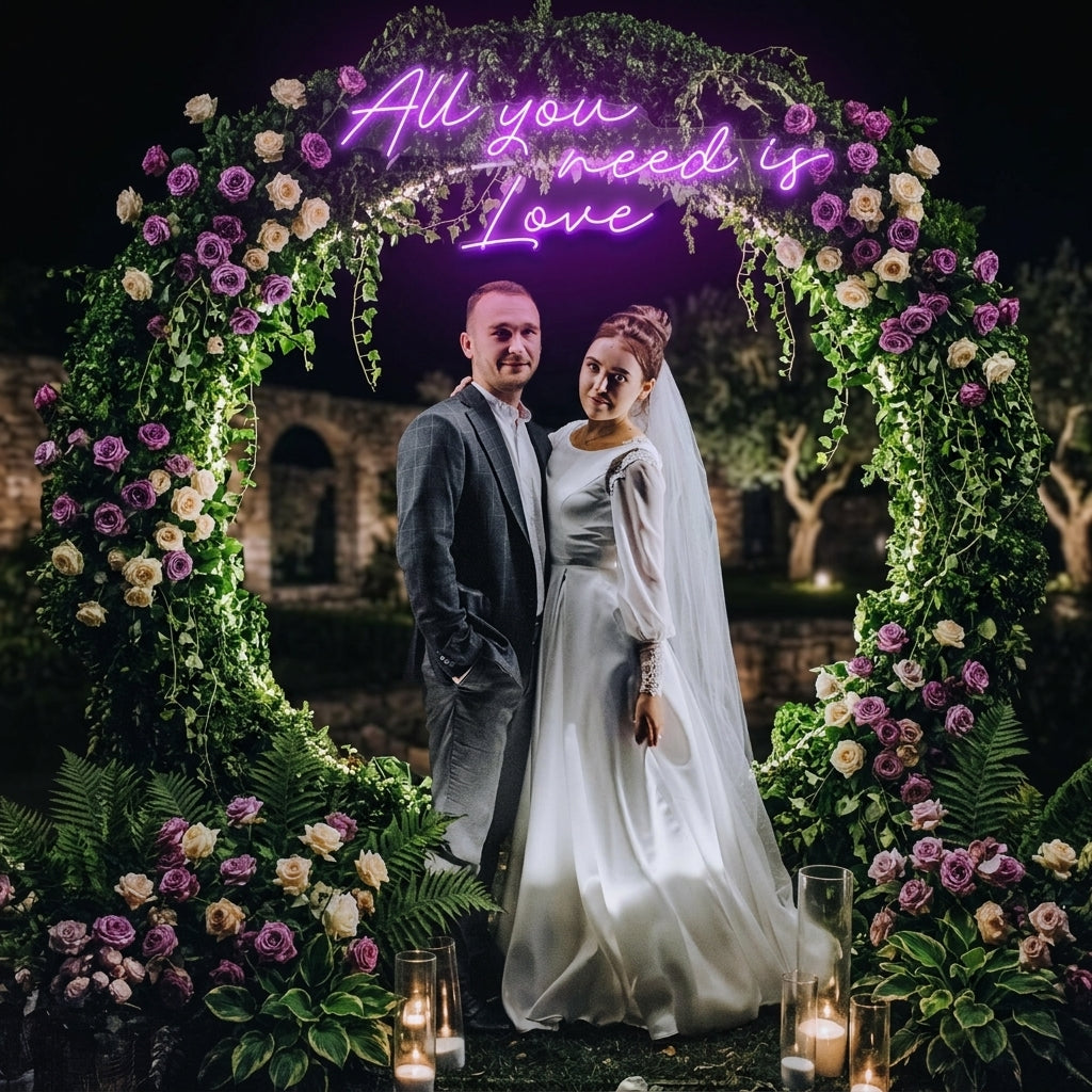 All You Need Is Love Led Neon Sign Light, Custom neon light sign for wedding