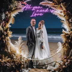 All You Need Is Love Led Neon Sign Light, Custom neon light sign for wedding