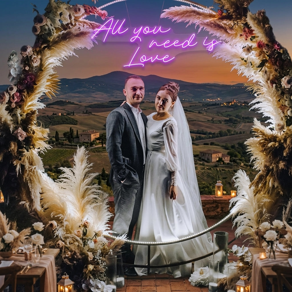 All You Need Is Love Led Neon Sign Light, Custom neon light sign for wedding