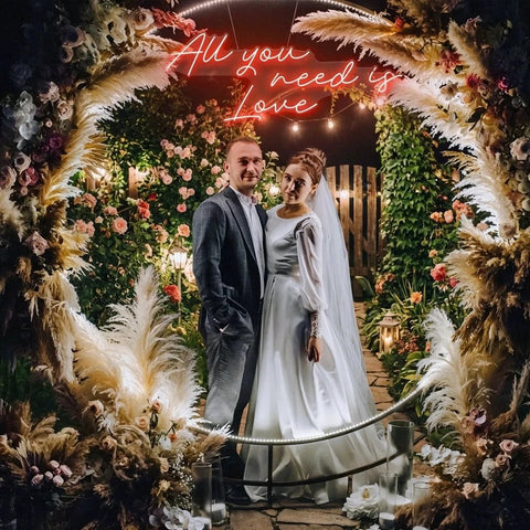 All You Need Is Love Led Neon Sign Light, Custom neon light sign for wedding