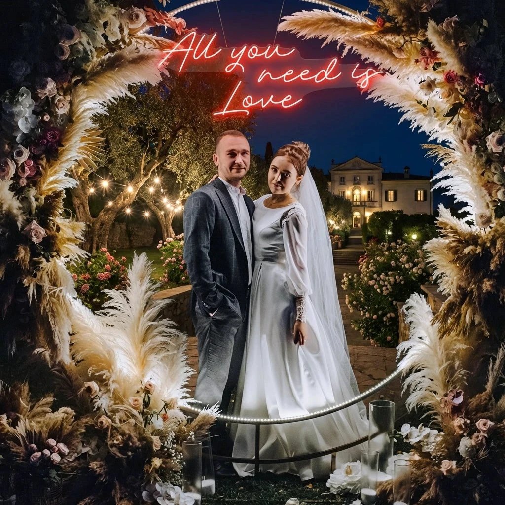 All You Need Is Love Led Neon Sign Light, Custom neon light sign for wedding