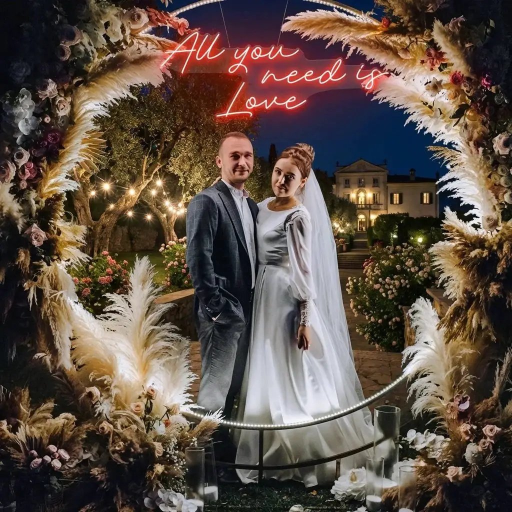 All You Need Is Love Led Neon Sign Light, Custom neon light sign for wedding