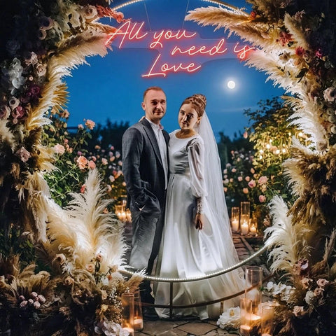 All You Need Is Love Led Neon Sign Light, Custom neon light sign for wedding