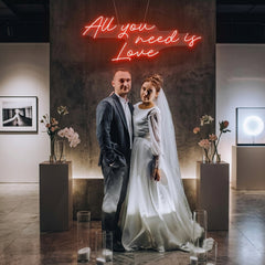 All You Need Is Love Led Neon Sign Light, Custom neon light sign for wedding