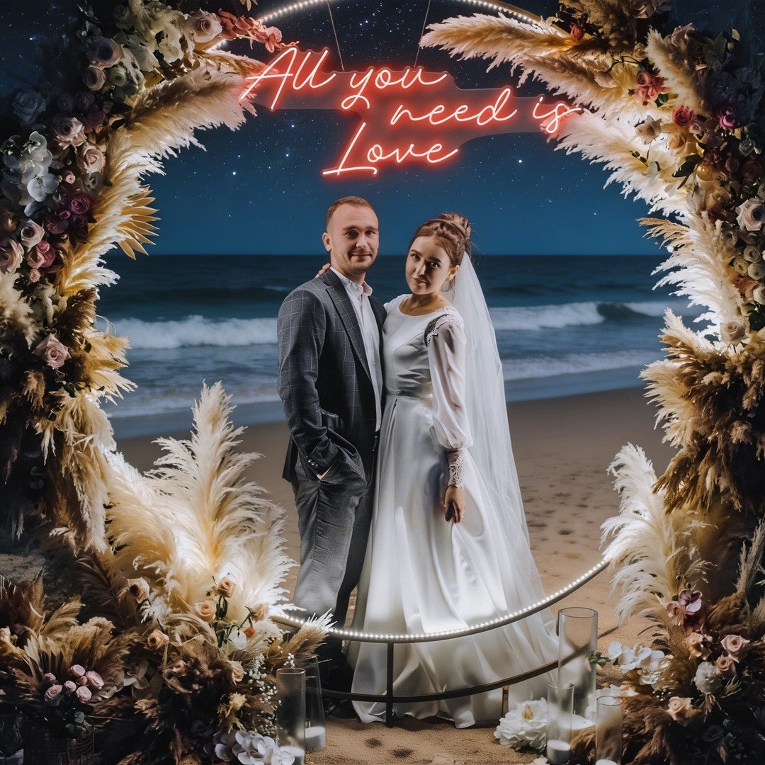 All You Need Is Love Led Neon Sign Light, Custom neon light sign for wedding
