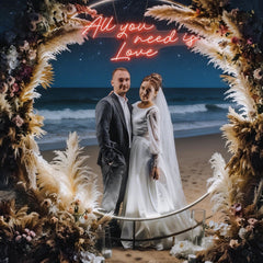 All You Need Is Love Led Neon Sign Light, Custom neon light sign for wedding