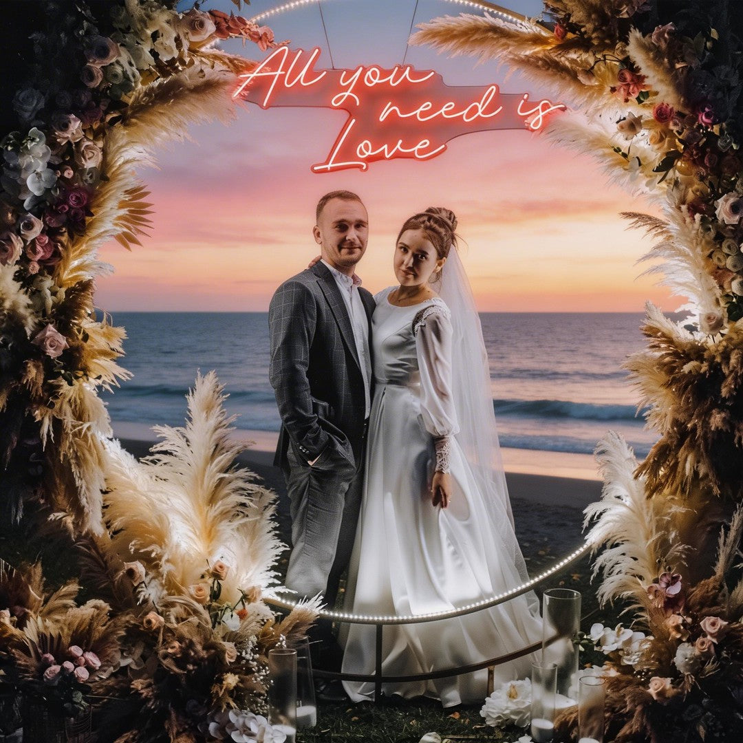 All You Need Is Love Led Neon Sign Light, Custom neon light sign for wedding
