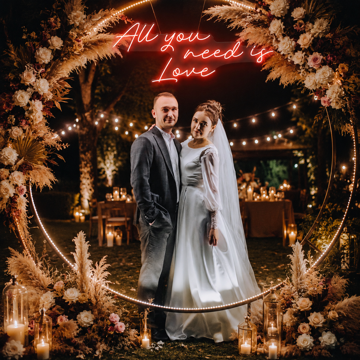 All You Need Is Love Led Neon Sign Light, Custom neon light sign for wedding