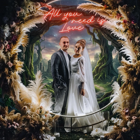 All You Need Is Love Led Neon Sign Light, Custom neon light sign for wedding