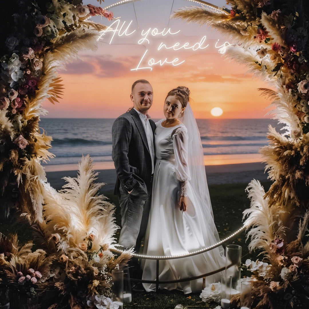 All You Need Is Love Led Neon Sign Light, Custom neon light sign for wedding