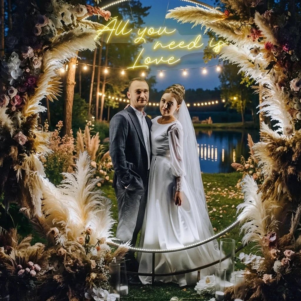 All You Need Is Love Led Neon Sign Light, Custom neon light sign for wedding