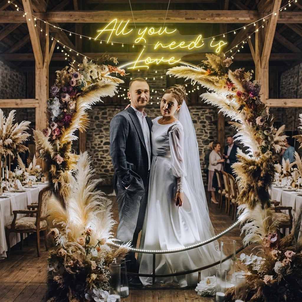 All You Need Is Love Led Neon Sign Light, Custom neon light sign for wedding