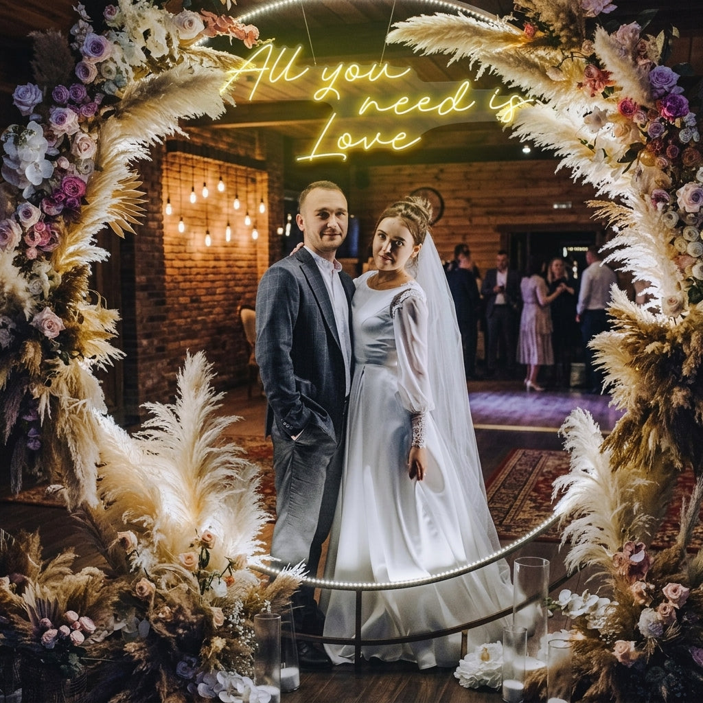 All You Need Is Love Led Neon Sign Light, Custom neon light sign for wedding