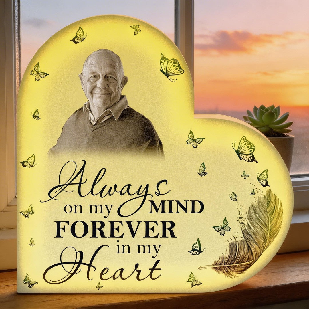 Always On My Mind Forever In My Heart - Personalized Photo Light Box