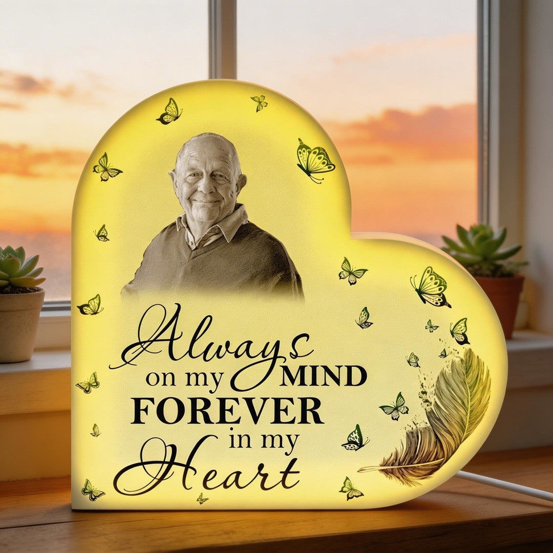 Always On My Mind Forever In My Heart - Personalized Photo Light Box