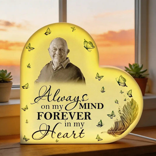 Always On My Mind Forever In My Heart - Personalized Photo Light Box