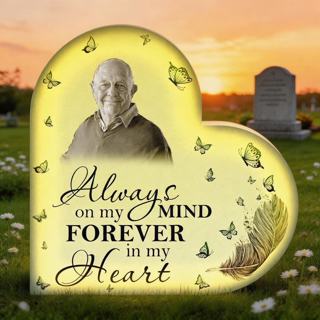 Always On My Mind Forever In My Heart - Personalized Photo Light Box