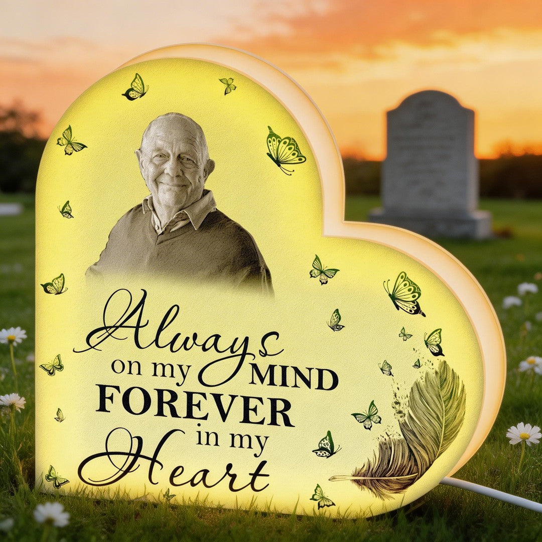 Always On My Mind Forever In My Heart - Personalized Photo Light Box