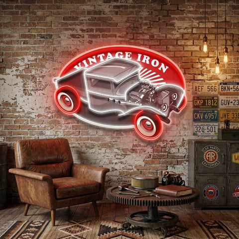 Amazing Black Hotrod Truck LED Neon Sign Light Pop Art