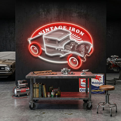 Amazing Black Hotrod Truck LED Neon Sign Light Pop Art