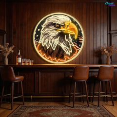 America Eagle Head Flag Neon Sign