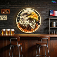 America Eagle Head Flag Neon Sign