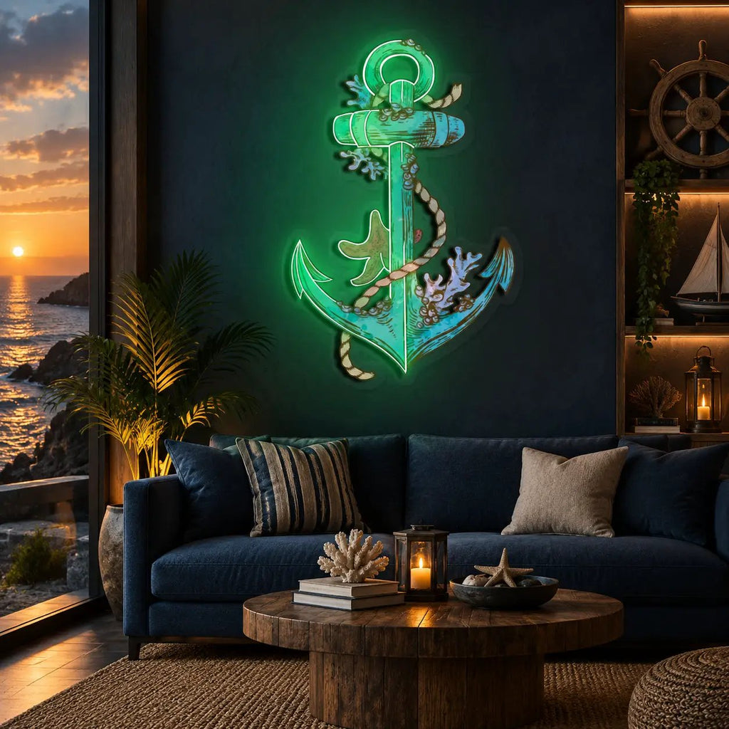 "Anchors Up" Neon x Acrylic Artwork