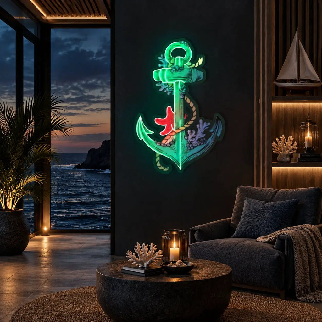 "Anchors Up" Neon x Acrylic Artwork