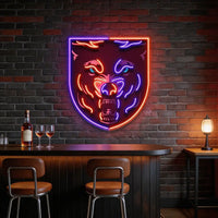 Angry Wolf Head LED Neon Sign Light Pop Art