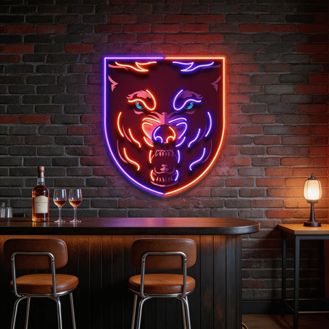 Angry Wolf Head LED Neon Sign Light Pop Art