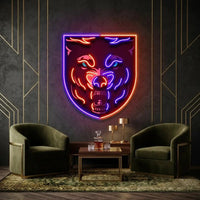 Angry Wolf Head LED Neon Sign Light Pop Art