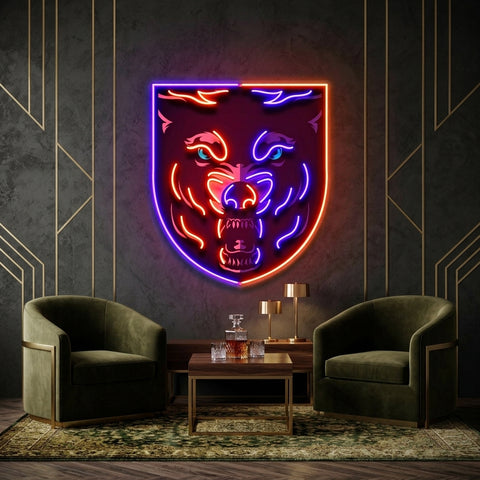 Angry Wolf Head LED Neon Sign Light Pop Art
