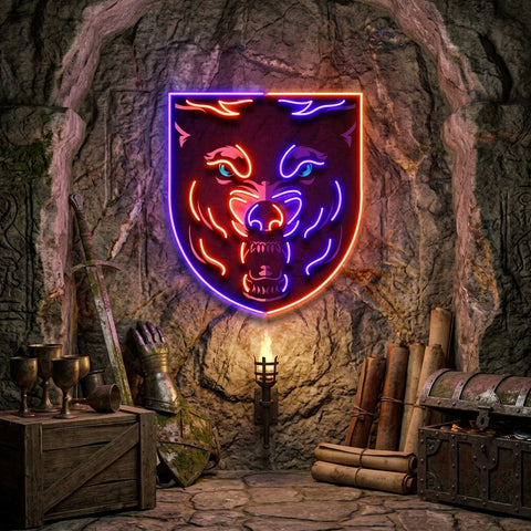 Angry Wolf Head LED Neon Sign Light Pop Art