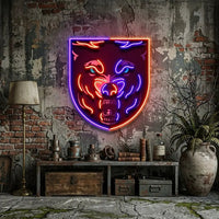 Angry Wolf Head LED Neon Sign Light Pop Art