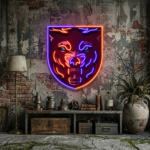 Angry Wolf Head LED Neon Sign Light Pop Art