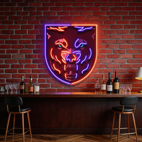 Angry Wolf Head LED Neon Sign Light Pop Art