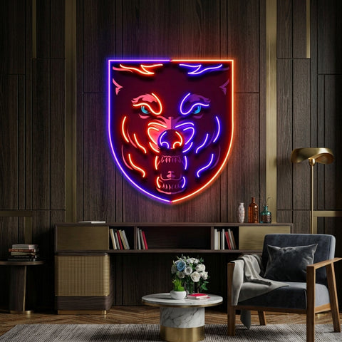 Angry Wolf Head LED Neon Sign Light Pop Art