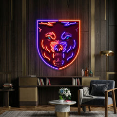 Angry Wolf Head LED Neon Sign Light Pop Art