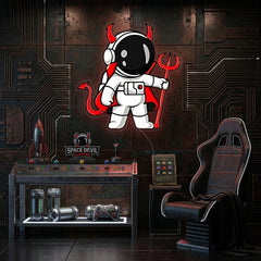 Astronaut Devil Led Neon Acrylic Artwork