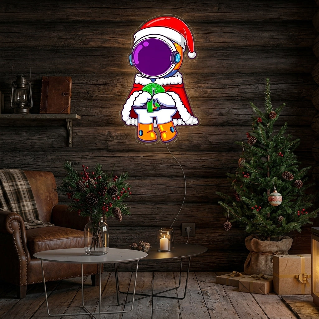Astronaut Santa Christmas 1 Led Neon Acrylic Artwork
