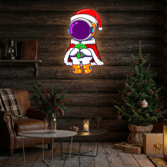 Astronaut Santa Christmas 1 Led Neon Acrylic Artwork