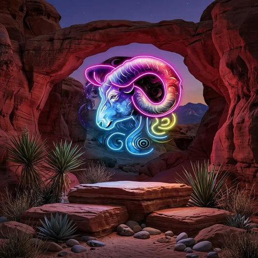 Aries Zodiac Horoscope Neon Sign