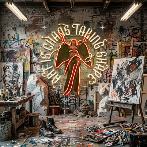 Art Is Chaos Taking Shape Collapse Art LED Neon Sign Light Pop Art