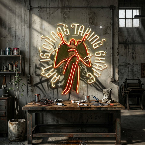 Art Is Chaos Taking Shape Collapse Art LED Neon Sign Light Pop Art