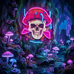 A Skull With A Mushroom Hat LED Neon Sign Light Pop Art