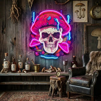 A Skull With A Mushroom Hat LED Neon Sign Light Pop Art – view 5
