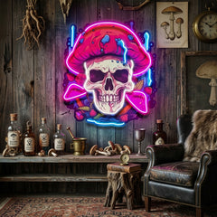 A Skull With A Mushroom Hat LED Neon Sign Light Pop Art