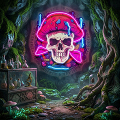 A Skull With A Mushroom Hat LED Neon Sign Light Pop Art